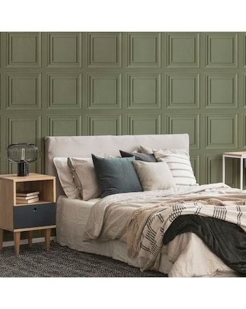 Fresco Wood Panel Sage Green Wallpaper