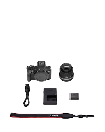 Canon EOS R100 APS-C Mirrorless Camera inc RF-S 18-45mm Lens - Black
