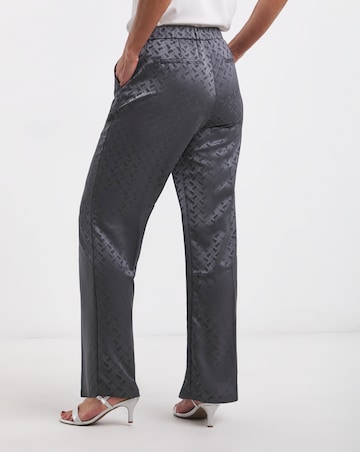 Geo Jaquard Satin Wide Leg Trousers