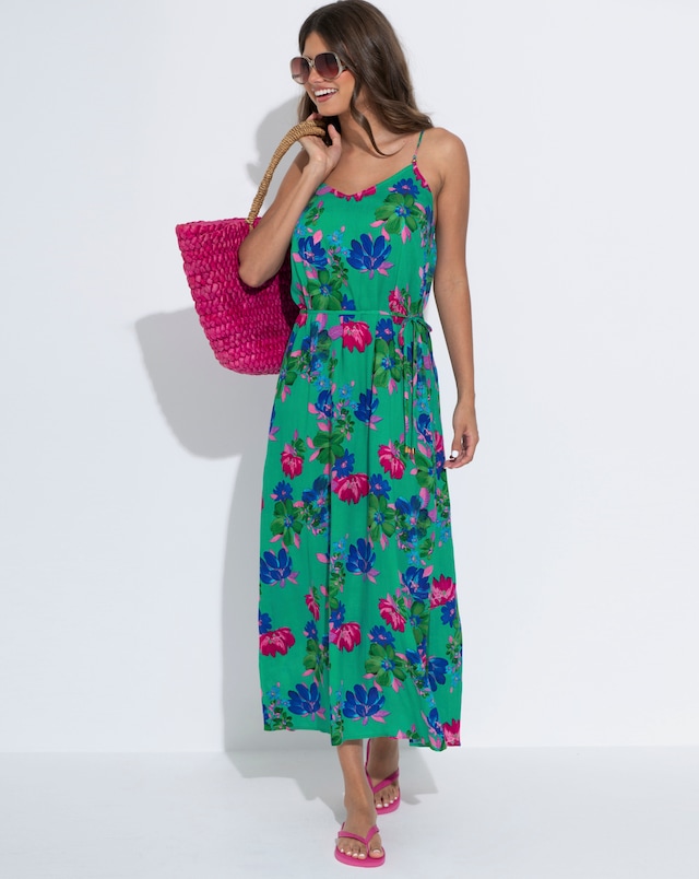 Pour Moi Melanie Sheer Viscose Tie Belt Maxi Beach Dress