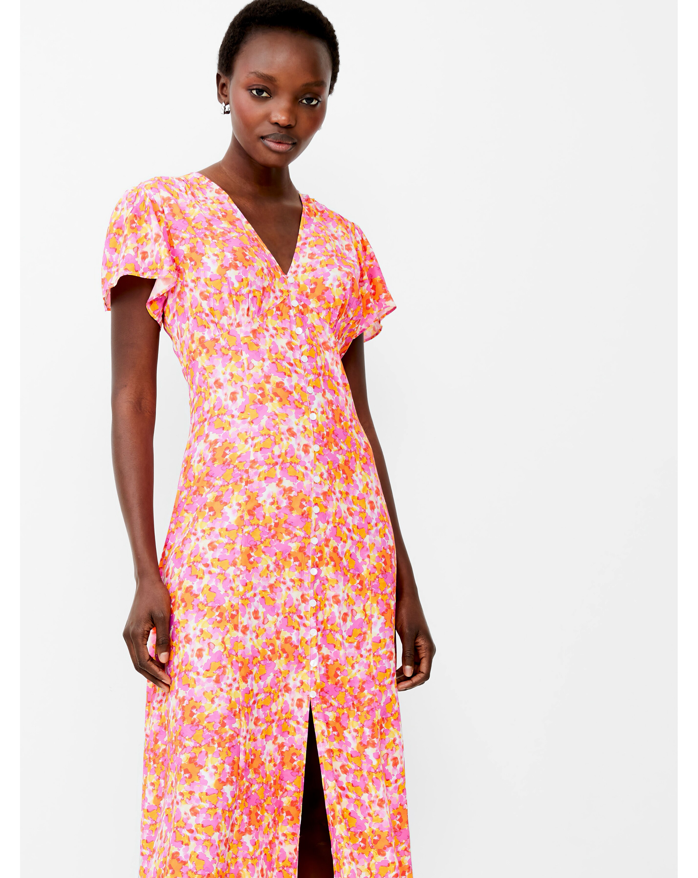 French Connection Cass Delphine V Neck Midi Dress | JD Williams