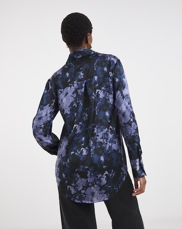 Printed Classic Satin Long Sleeve Shirt