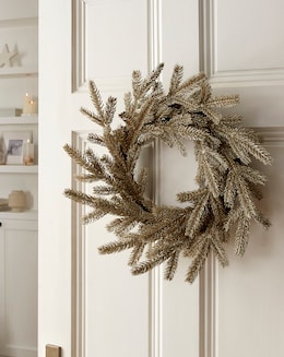 Champagne Glitter Fir Wreath 50cm