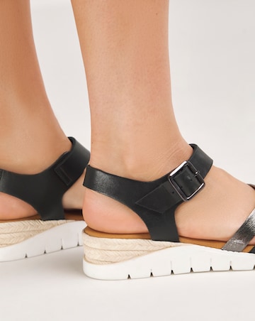 Sinead Leather Crossover Sandal Wide E Fit