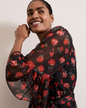 Phase Eight Lela Floral Textured Midi Dress