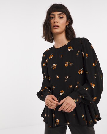 Selected Femme Floral Print Peplum Blouse