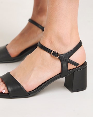 Kylie Barely There Block Heeled Sandals - Wide Fit (E)