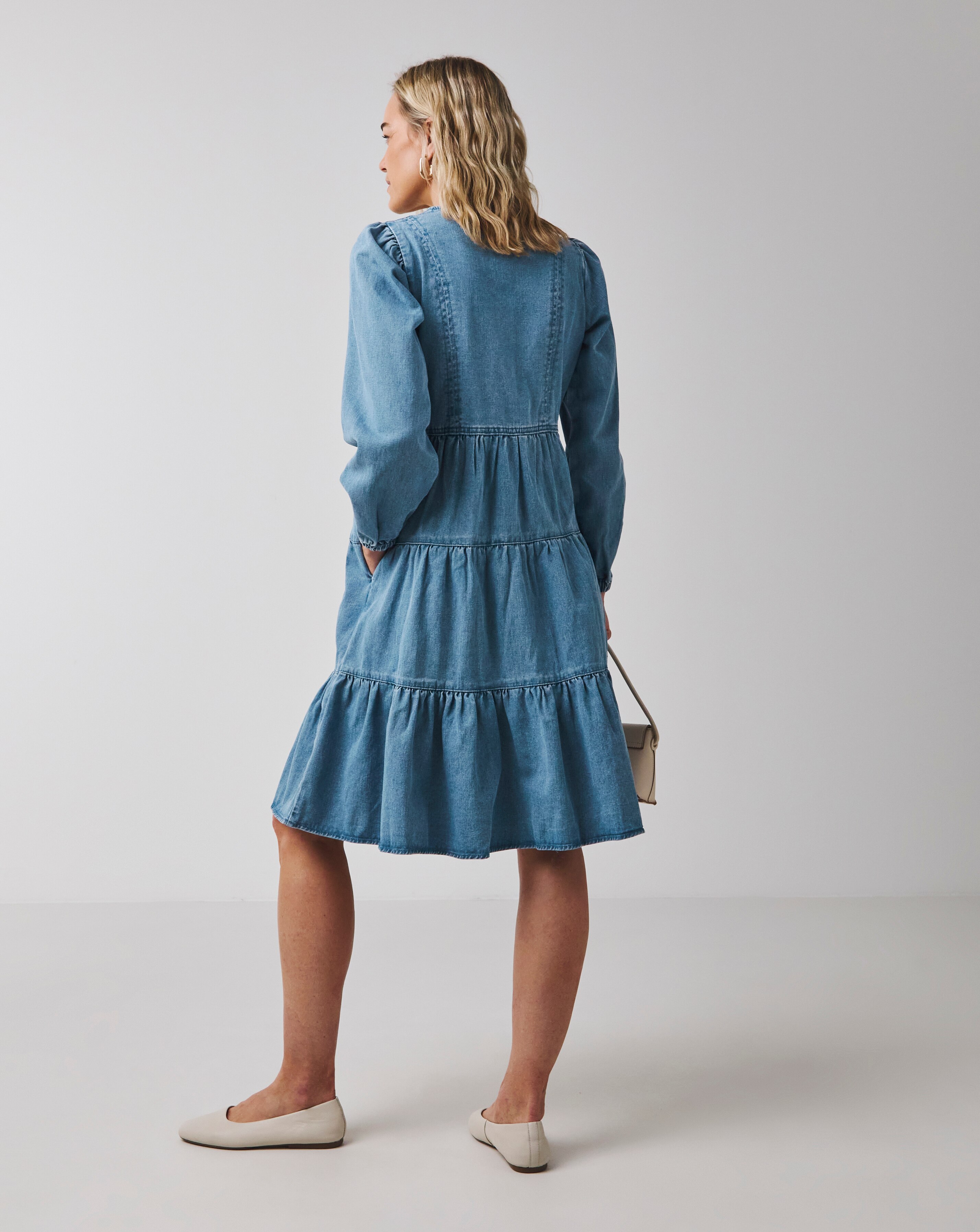 Tiered Smock Denim Dress JD Williams