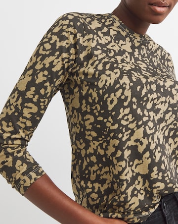 Animal Print Crew Neck Long Sleeve T-Shirt