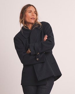 Anthology Navy Wool Blend Pea Coat