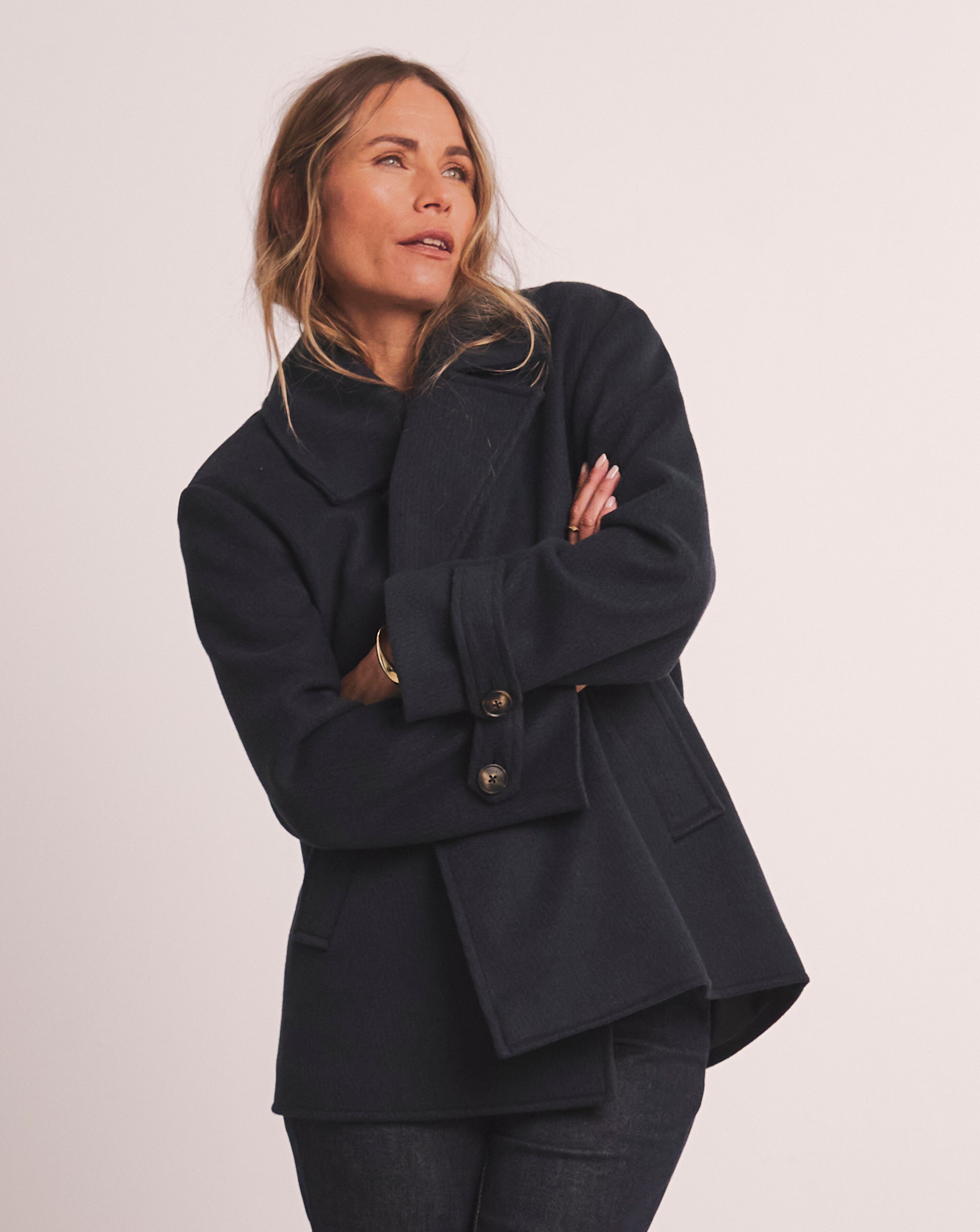 Anthology Navy Wool Blend Pea Coat