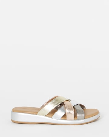 Carmen Soft Multicolour Leather Tubular Mule Sandals - Extra Wide Fit (EEE)