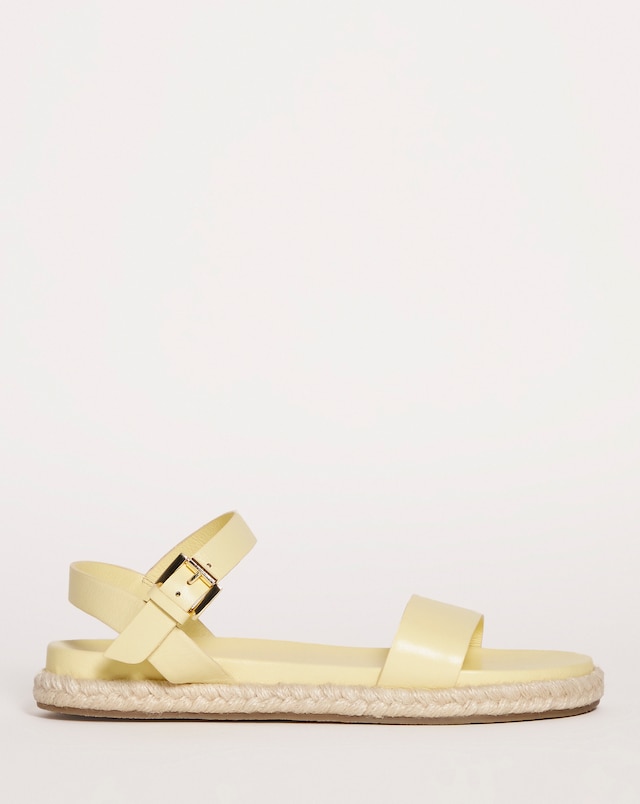Leather Ankle Strap Espadrilles - Wide Fit (E)