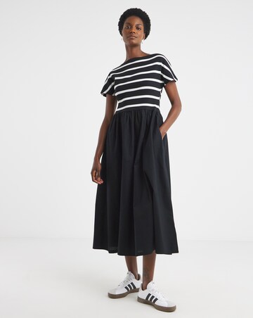 Pure Cotton 2 In 1 Stripe Poplin Dress