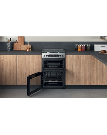 Hotpoint HDM67G0CCX/UK Gas Double Cooker - Stainless Steel
