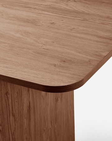 Oslo Panel End Dining Table with 6 Etta Faux Leather Chairs