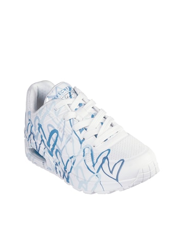Skechers Multi Uno Hearts Lace Up Fashion Trainer -Standard Fit (D)