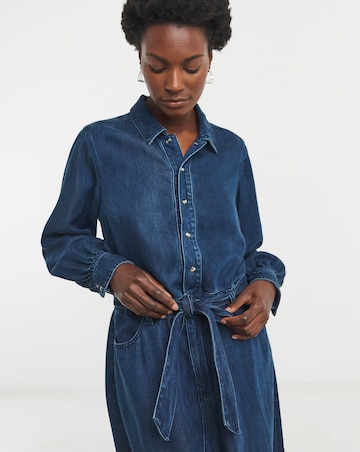 Mid Blue Lyocell Denim Midi Dress