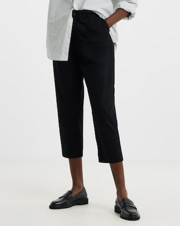Black Stretch Cropped Chino Trouser