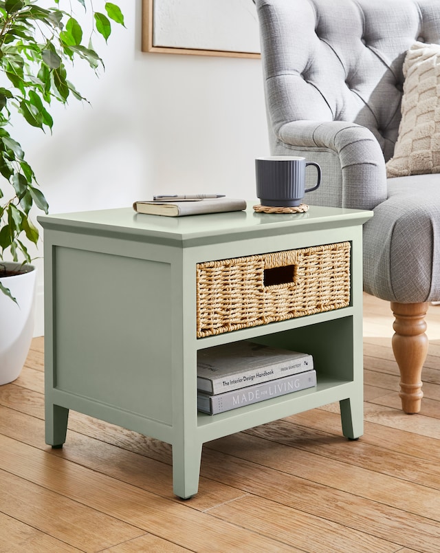 Julipa Knighton Side Table With Paper Loom Basket