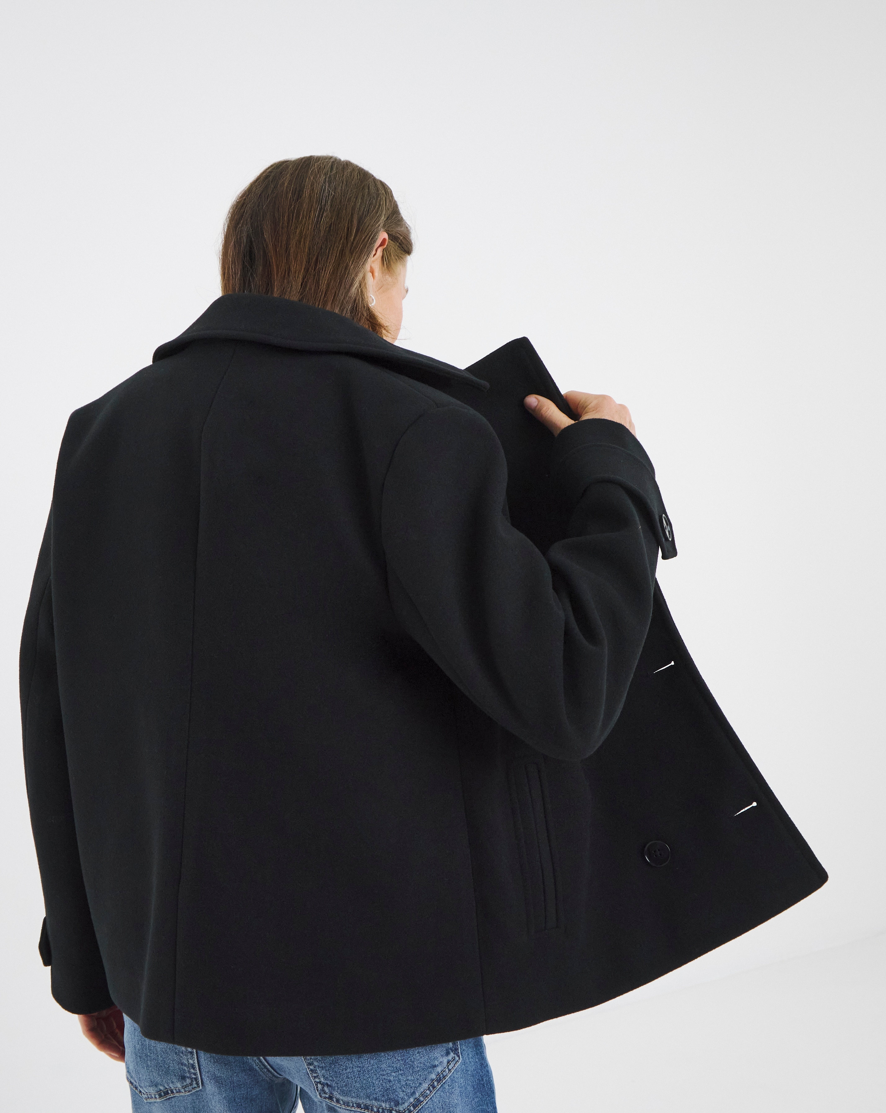 Reefer Jacket Ladies Pea Coat Uk Black Short Reefer Coat JD Williams