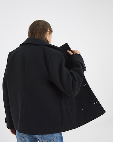 Black Short Reefer Coat