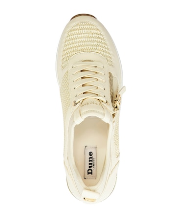 Dune Natural Eilin Wedge Lace-Up Trainers