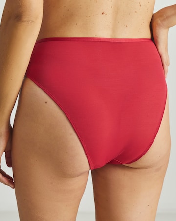 Pretty Secrets (2 Pack) Willow Stretch Lace High Leg Knickers Black/Red