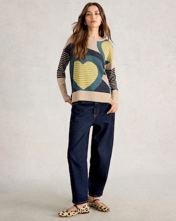 White Stuff Olive Heart Jumper