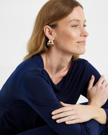 Long Sleeve Drape Detail Dress