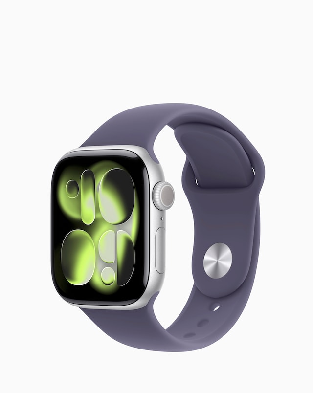 Apple Watch Series 11 GPS 46mm - Silver Aluminium/Purple Fog Sport Band - S/M