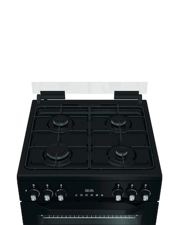 Hotpoint HDD6GDC2B1 60cm Dual Fuel Double Cooker with Glass Lid - Black