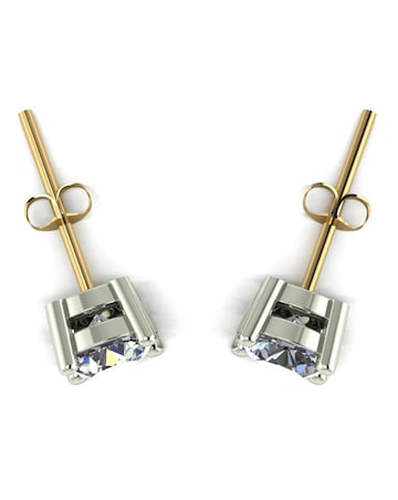 9ct Gold 1.00ct Total Eq Moissanite Earrings
