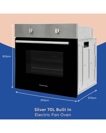 Russell Hobbs RHFEO7004SS 70L Built-In Electric Fan Oven Stainless Steel Install