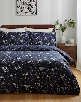 Snow Drop Navy Duvet Cover Set