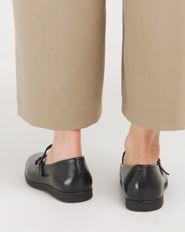 Heavenly Soles Annette Mary Jane Flat Leather Ballerina - Wide Fit (E)