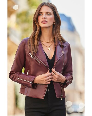Sosandar Faux Leather Biker
