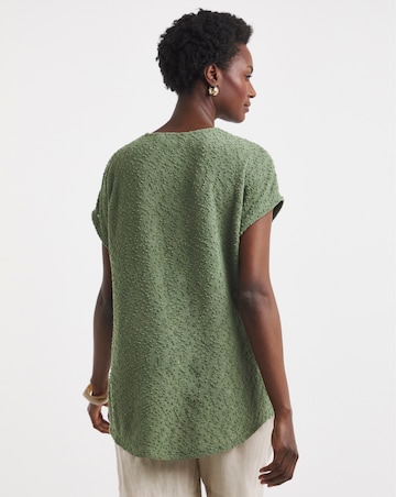 Boucle Longline Curved Hem Top