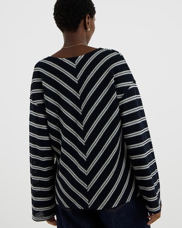 Textured Stripe Knit Longline Top