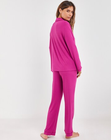 Pretty Secrets Supersoft Ribbed Button Through Pyjama Set