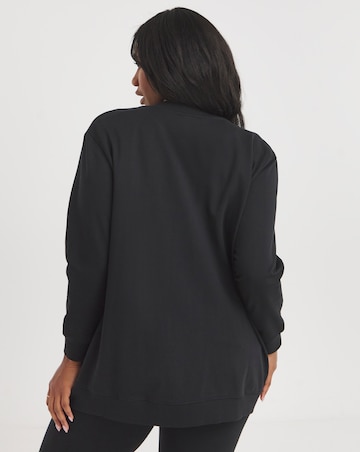 Black Zip Front Jersey Bomber