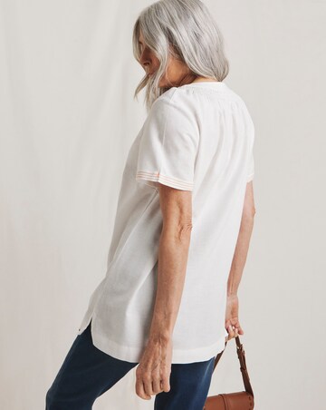 Julipa Notch Neck Linen Blouse