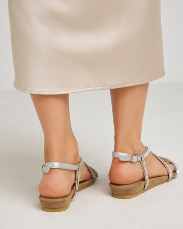 Kristi Diamante Leather Comfort Sandal - Standard Fit (D)