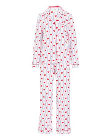 Chelsea Peers Jersey Heatwave Stripe Heart Print Pyjama Set