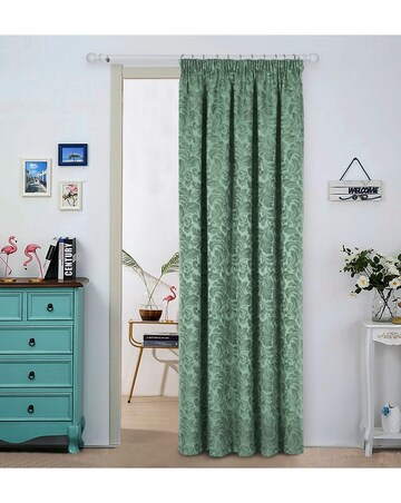 Buckingham Jacquard Light Filtering Pencil Pleat Lined Curtains