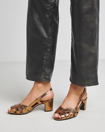 Solana Peep Toe Shoes With Slingback - Wide Fit (E)