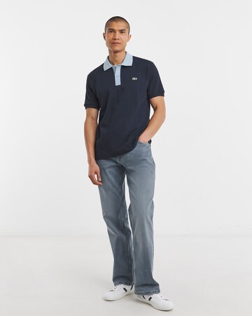 Lacoste Short Sleeve Contrast Collar Polo - Navy