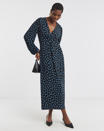 Long Sleeve Twist Front Dress