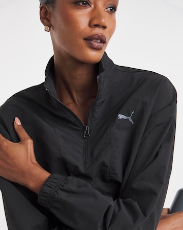 PUMA Her Relaxed Woven 1/2 Zip Crew