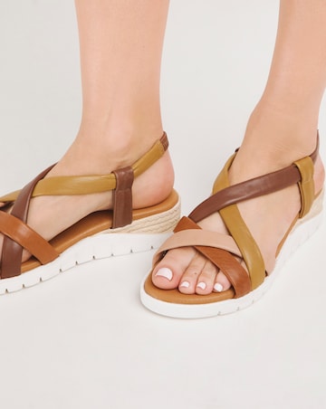 Senna Leather Tubular Sandal Wide E Fit